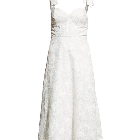 AIDAN MATTOX Embroidered Corset Cocktail
Midi Dress In Ivory - Picture 6 of 6